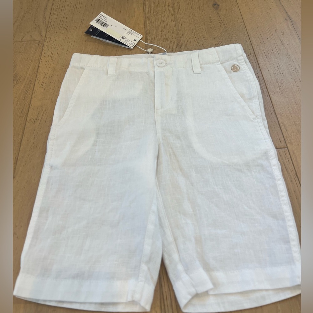 Petit Bateau BOYS' LINEN BERMUDA SHORTS Size 5 - Brand New With Tags